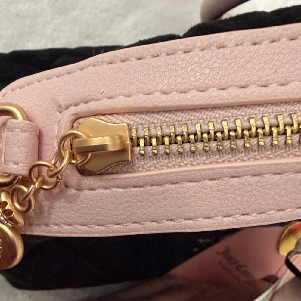 Juicy Couture | Velour Crest Satchel | Pink Black Y2K Glam | NWT - Picture 15 of 16